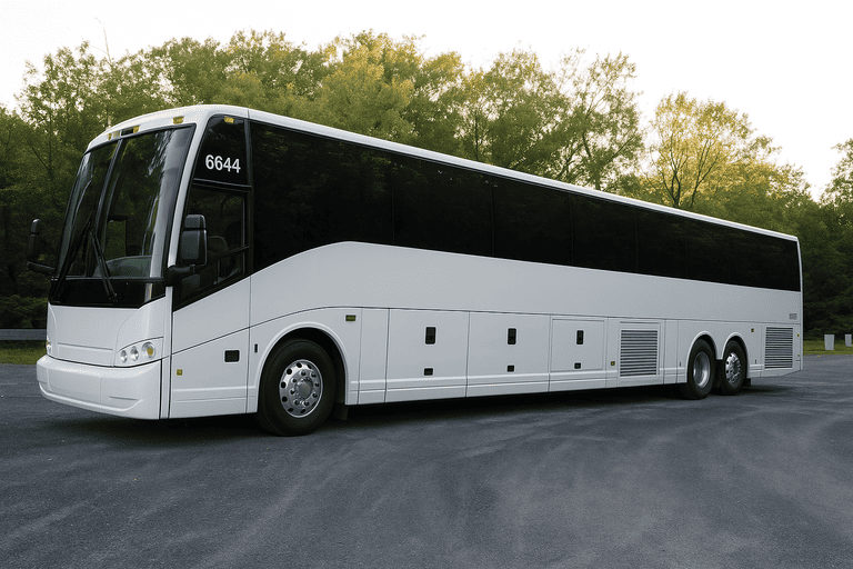 exterior of Charter Bus Rental Montclair coach bus
