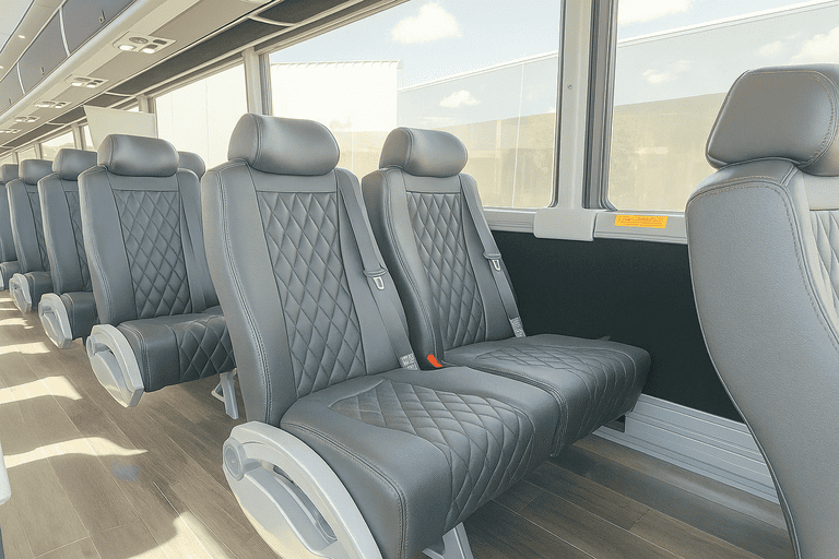 interior of Charter Bus Rental Montclair charter bus